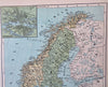 Sweden & Norway Scandinavia Baltic Sea Oslo Christiana Stockholm 1858-59 map