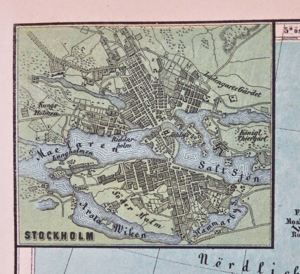 Sweden & Norway Scandinavia Baltic Sea Oslo Christiana Stockholm 1858-59 map