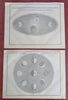 Lunar Orbit Light Side of Moon Seasons planets 1859 lot x 2 astronomical prints