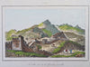 Great Wall of China Landscape View Ruins Travelers c. 1840's landscape view