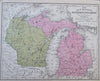 Midwest United States Minnesota Illinois Michigan Missouri 1853 lot x 3 maps