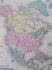 North America Antebellum United States Canada Mexico Alaska 1853 lot x 2 maps