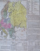 Europe Congress of Vienna German Confederation 1821 M. Carey lg. hand color map