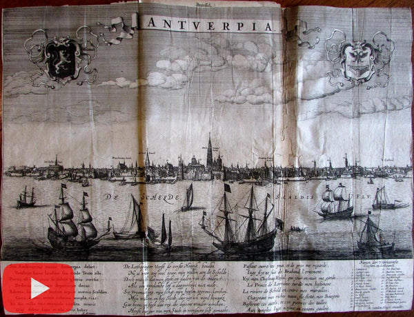 Antwerp Antwerpen Belgium harbor city view c.1612-48 van den Hoeye Montanus