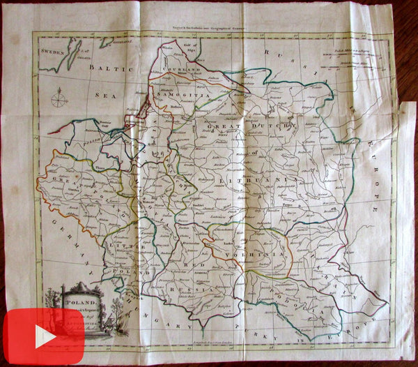 Poland Lithuania Red Russia c.1771 decorative scarce large folio Barber map