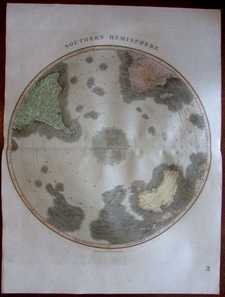 Southern Polar Hemisphere New Holland Australia 1816 Thomson large antique map