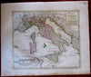 Italy Italia c.1770 Isaak Tirion rare folio sheet antique map not in Borri