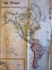 World Map 1846 insets Singapore island Canton river Van Diemen Hoogly So. Africa