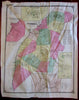 Fishkill on Hudson New York 1876 rare map bond paper large family names