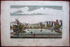 Amsterdam Holland Amstel river view 1760 birds-eye print Vue d'optique canal houses