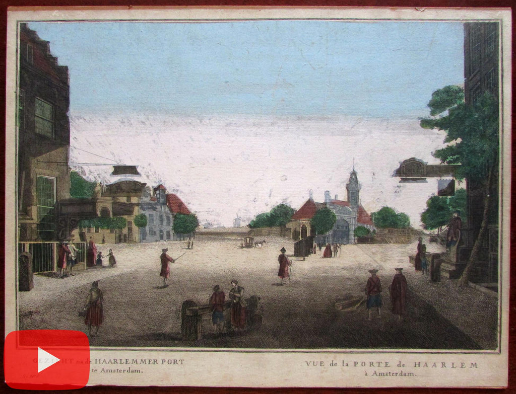 Amsterdam Haarlemmerport city view c.1760 Holland print Vue d'optique Netherlands